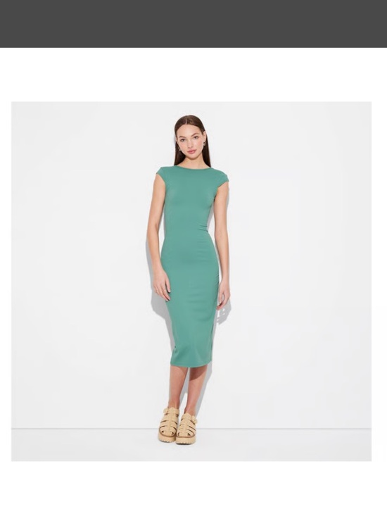 wild fable Dresses & Skirts - Wild Fable Ribbed Cap Sleeve Midi Dress in Teal